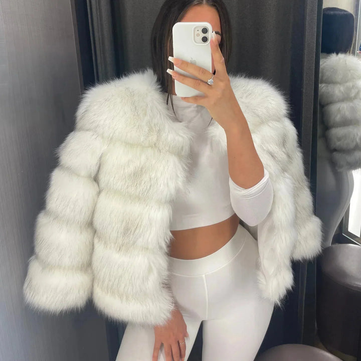 W&W Mode | Warm Kurz Flauschige Jacke Kunstpelzmantel für Damen