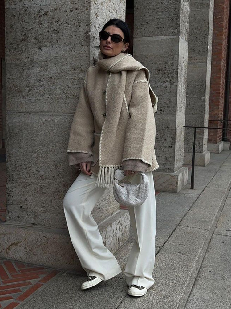 W&W Mode - Statement-Jacke mit Halstuch