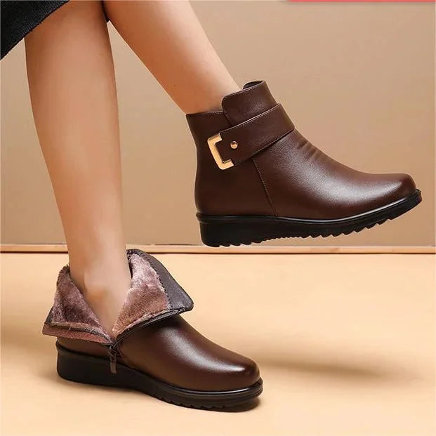 W&W Mode | Leah Orthopädische Wollstiefel mit Metallschnalle