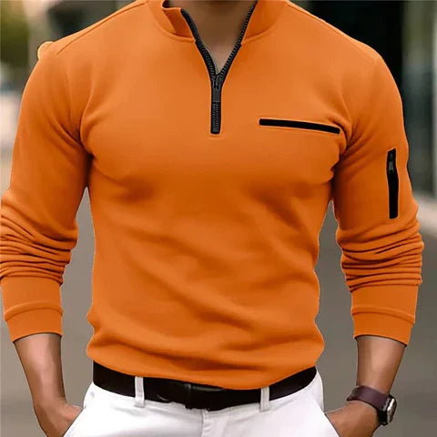 W&W Mode | Herrenpullover Mit Reißverschluss Und Taschen