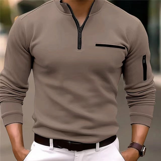 WW | Herrenpullover Mit Reißverschluss Und Taschen