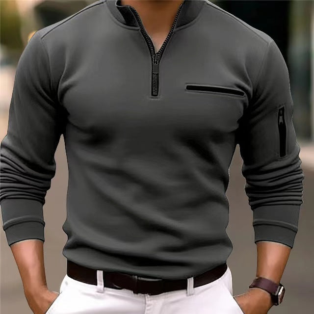 WW | Herrenpullover Mit Reißverschluss Und Taschen