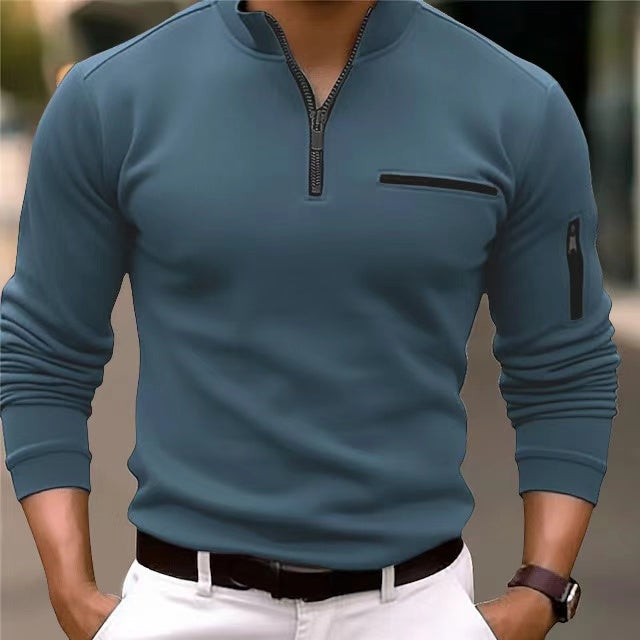 W&W Mode | Herrenpullover Mit Reißverschluss Und Taschen