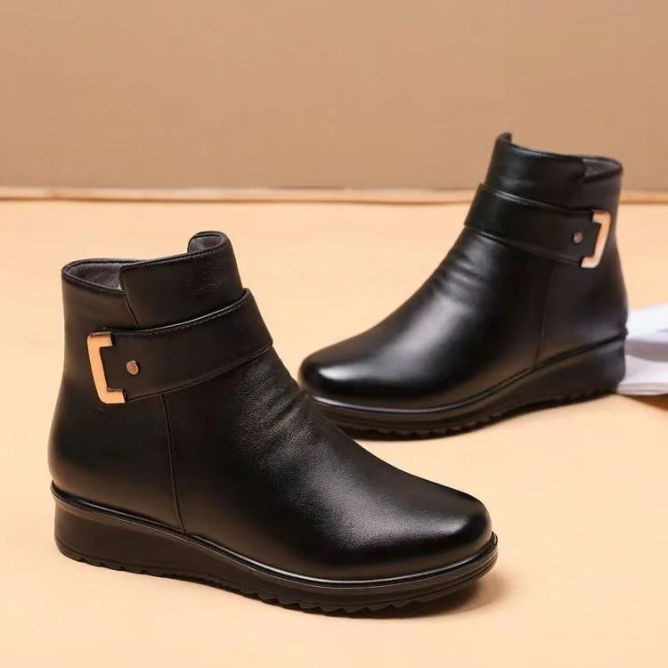 W&W Mode | Leah Orthopädische Wollstiefel mit Metallschnalle