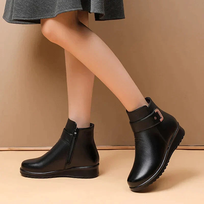 W&W Mode | Leah Orthopädische Wollstiefel mit Metallschnalle