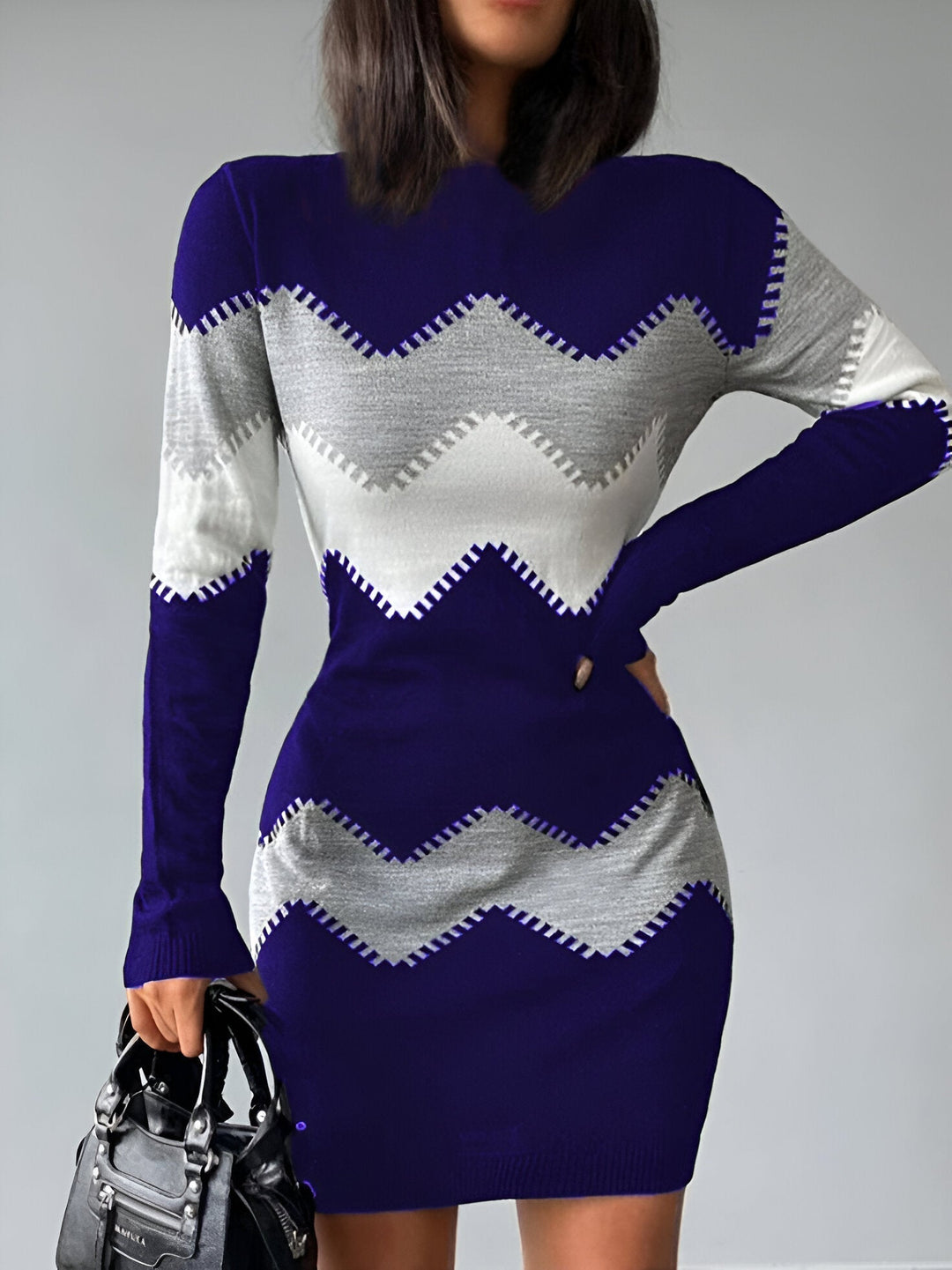W&W Mode | gestricktes Bodycon-Minikleid Für Frauen