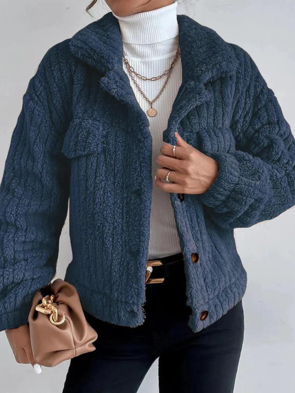 W&W Mode | Dicke Plüschjacke für Frauen