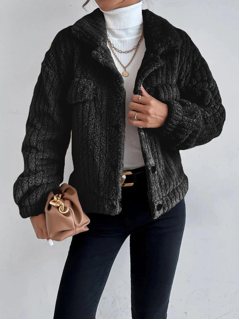 W&W Mode | Dicke Plüschjacke für Frauen