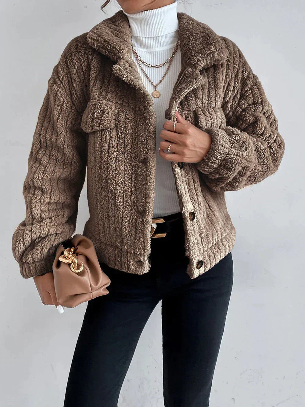 W&W Mode | Dicke Plüschjacke für Frauen