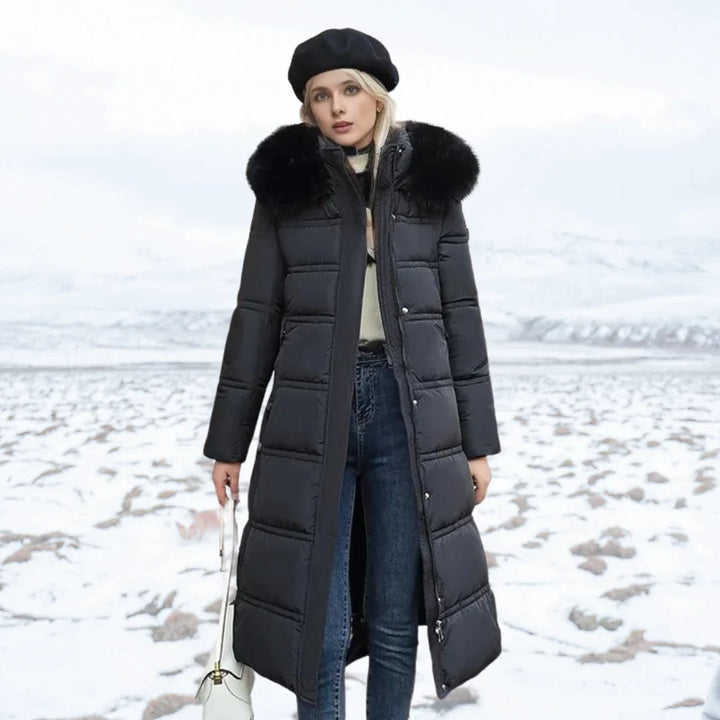 W&W Mode | Damen Winterjacke - Warme gefütterte Jacke mit Kunstfellkragen