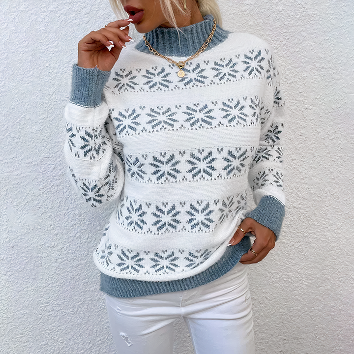 W&W Mode | Strickpullover Mit Schneeflockenmuster Für Frauen