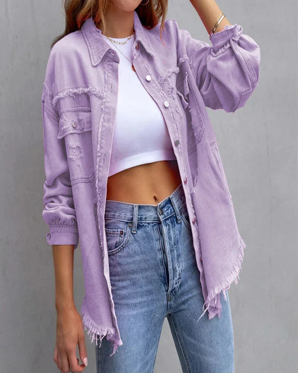 WW - Verscheurd denim jasje