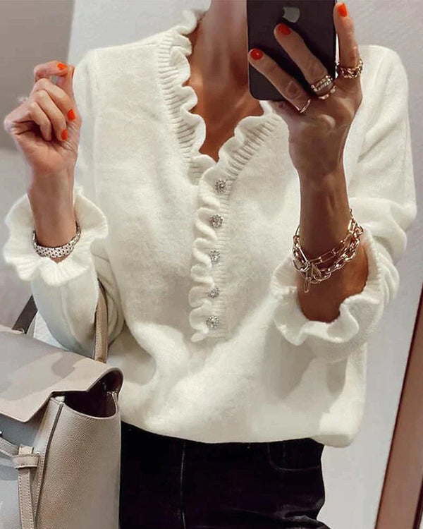 WW - Stylischer Pullover Mit Rüschen