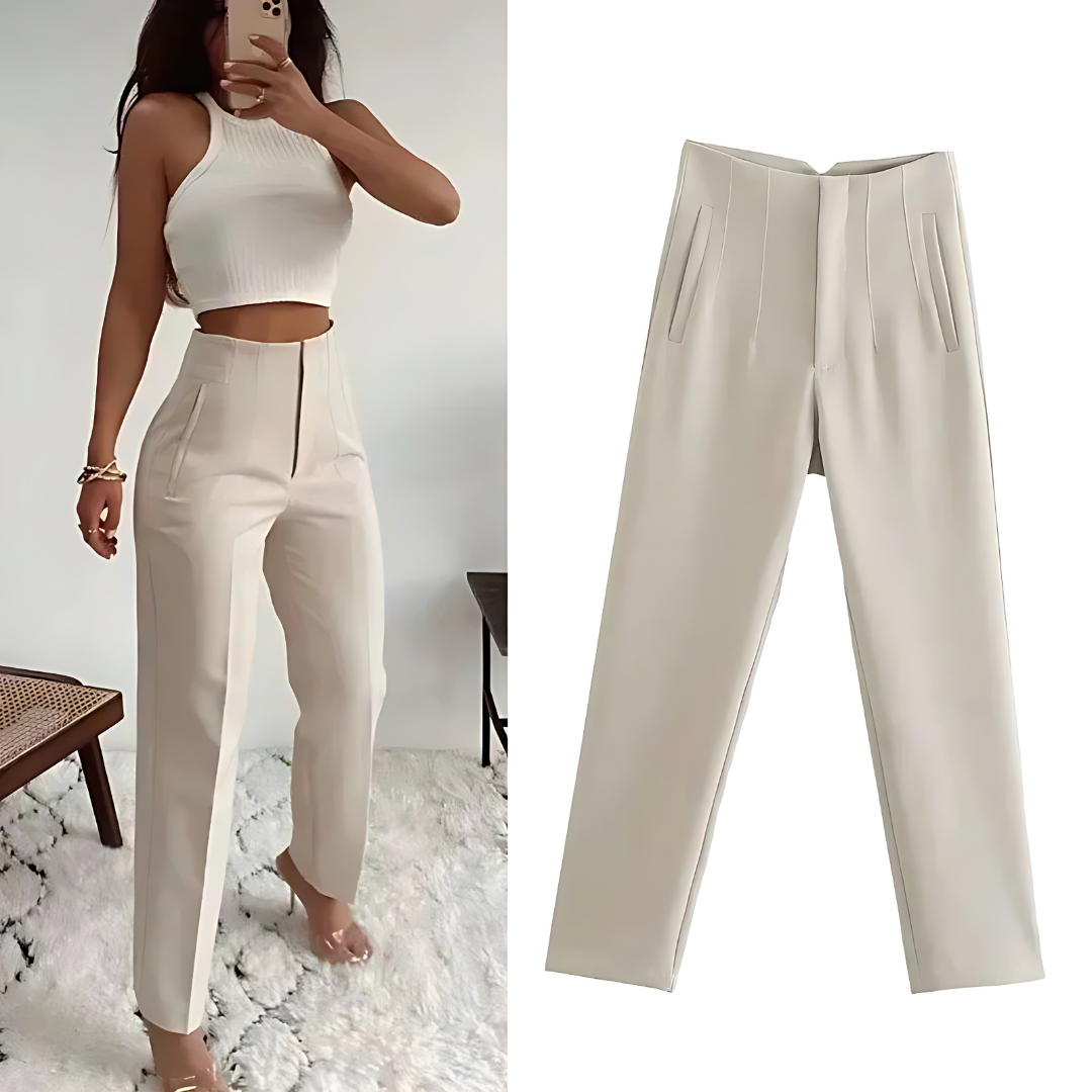 W&W Mode | Taillierte Damen Hose Traf Fashion