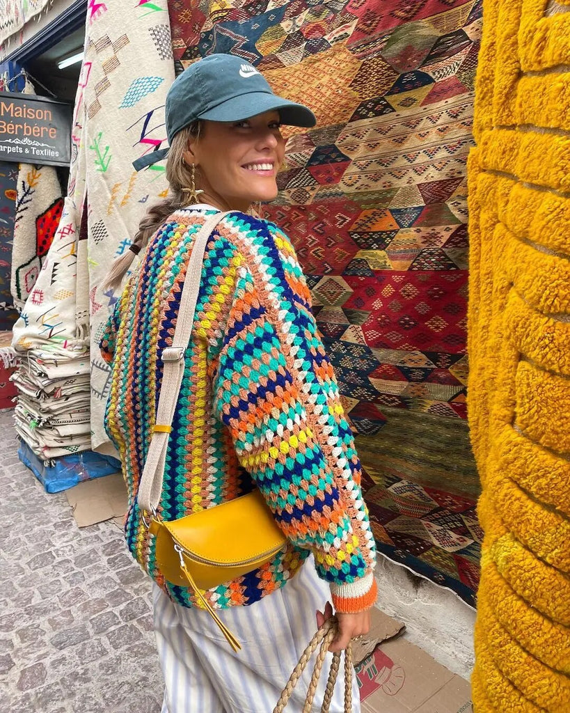 WW | Mehrfarbig Gestreifte Strickjacke Für Damen