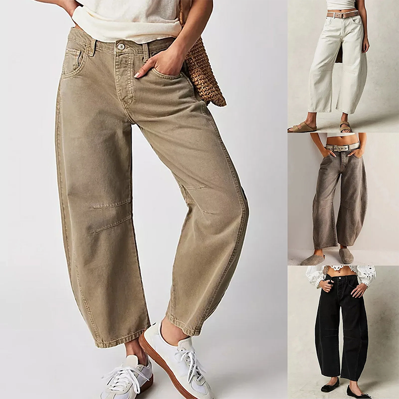 WW | Trendy Weites Bein Jeans mit Taschen