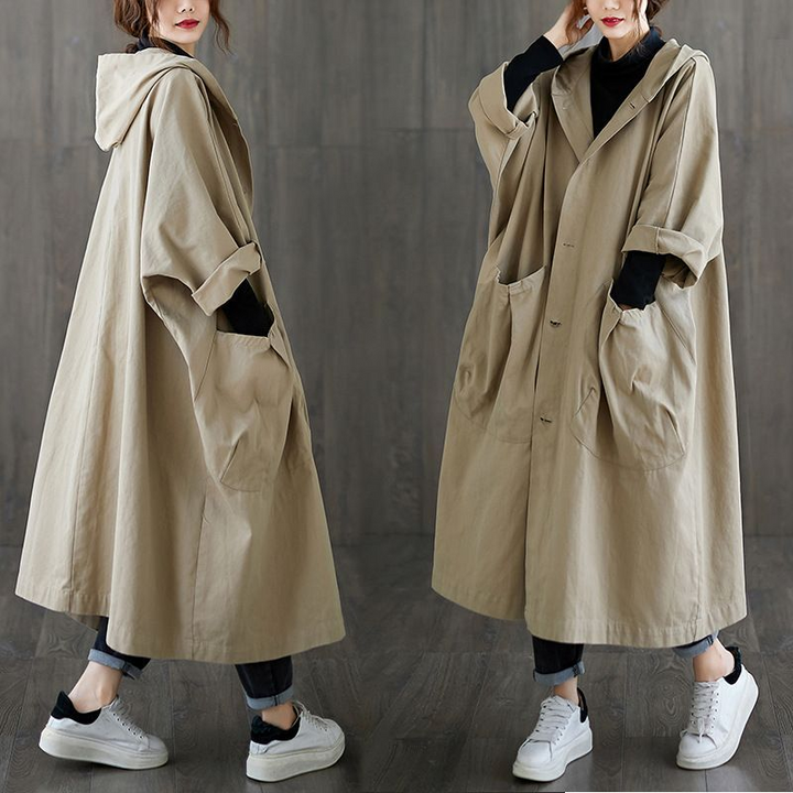 Oversize-Windbreaker-Jacke mit wasserabweisendem Material und Windschutz