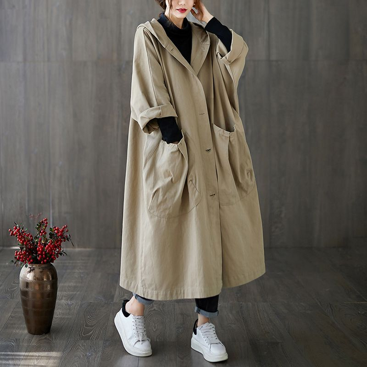 Oversize-Windbreaker-Jacke mit wasserabweisendem Material und Windschutz