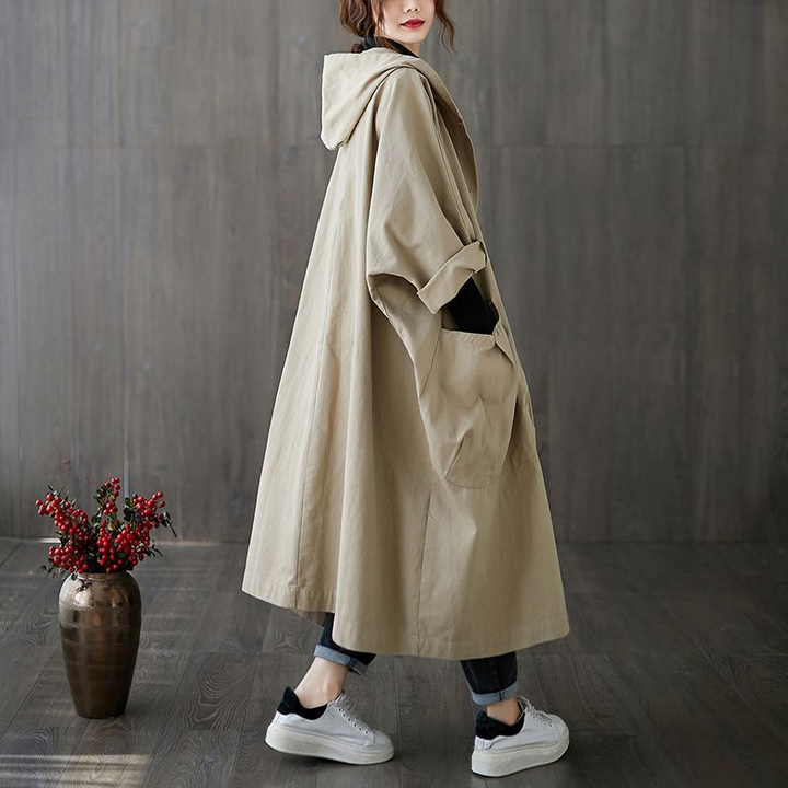 Oversize-Windbreaker-Jacke mit wasserabweisendem Material und Windschutz