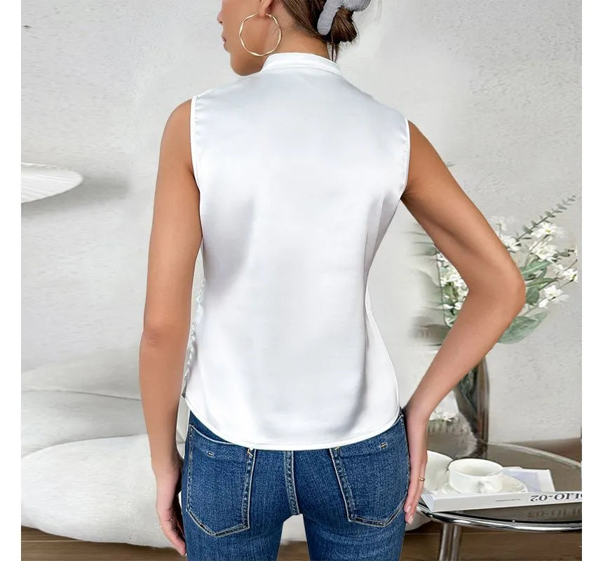 WW Elegantes ärmelloses Einfarbiges Top
