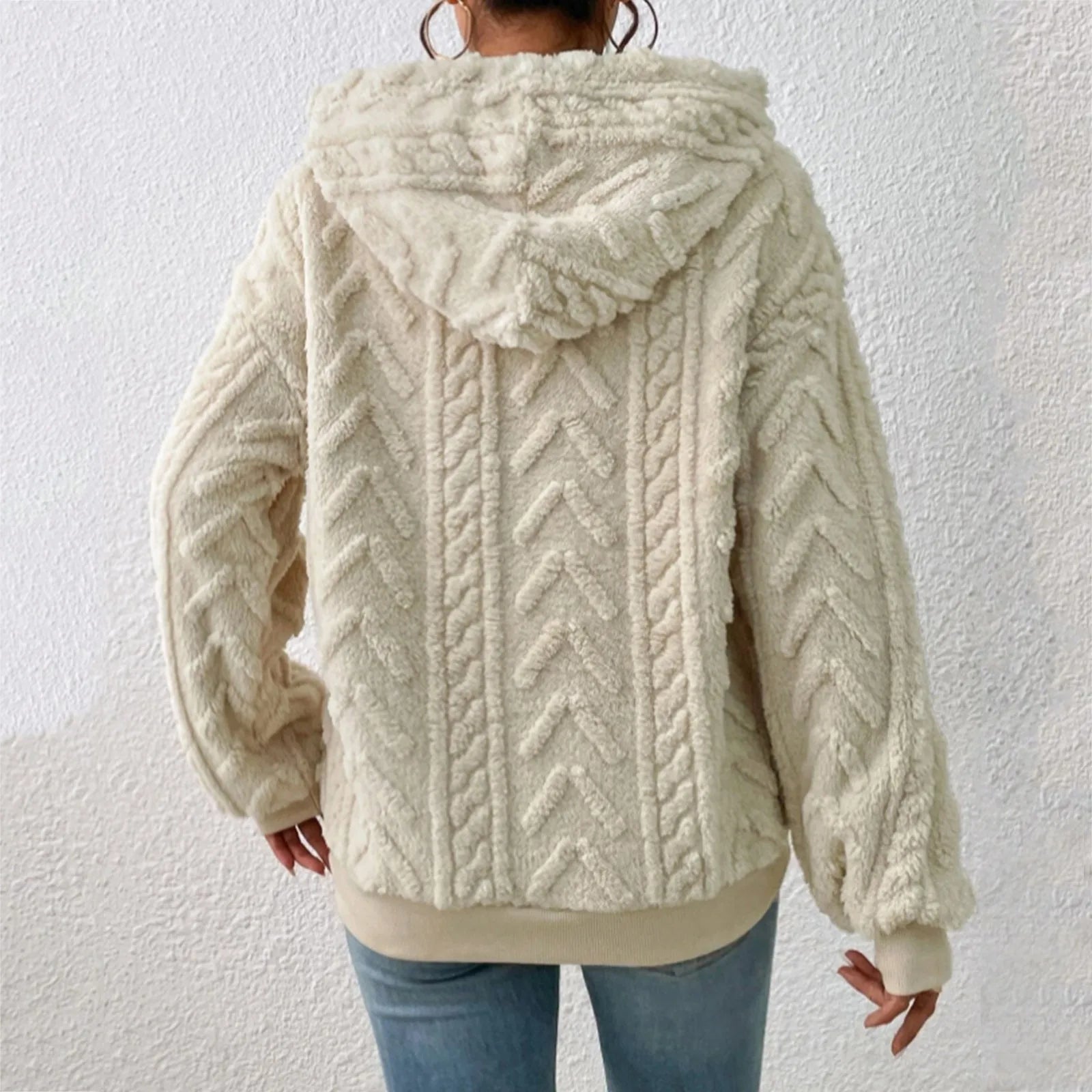 WW | Lässiger Herbst Teddy Fleece Hoodie für Frauen