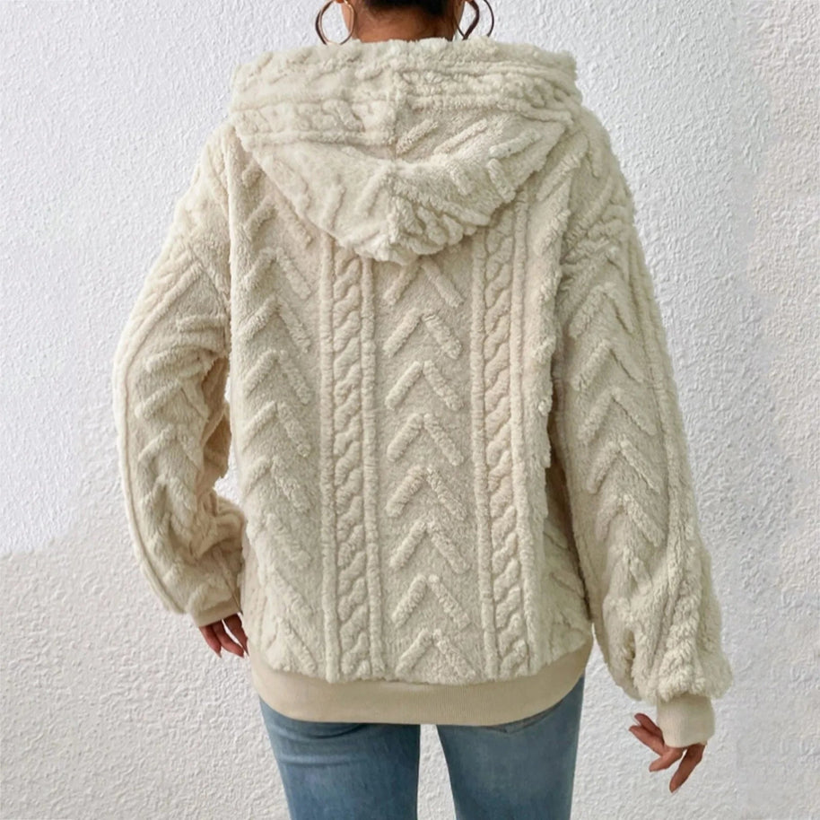 WW | Lässiger Herbst Teddy Fleece Hoodie für Frauen