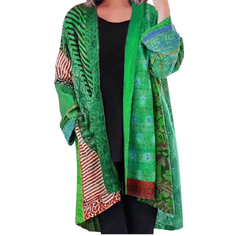 WW | Strickjacke Bunt Offene Vorderseite Übergroße Strickjacke Damenbekleidung