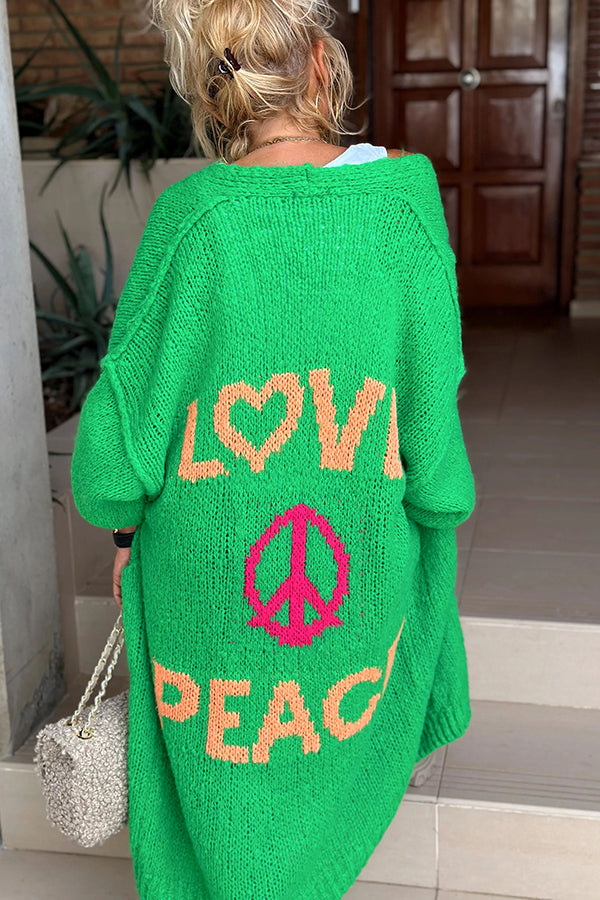WW | Strickjacke Taschen Lockere Passform Übergroße Strickjacke Hippie Kleidung