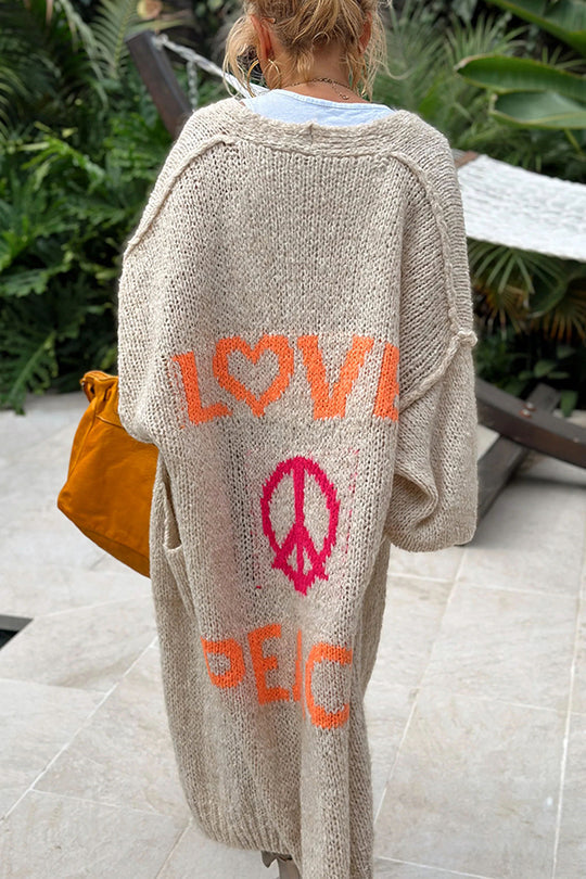 WW | Strickjacke Taschen Lockere Passform Übergroße Strickjacke Hippie Kleidung