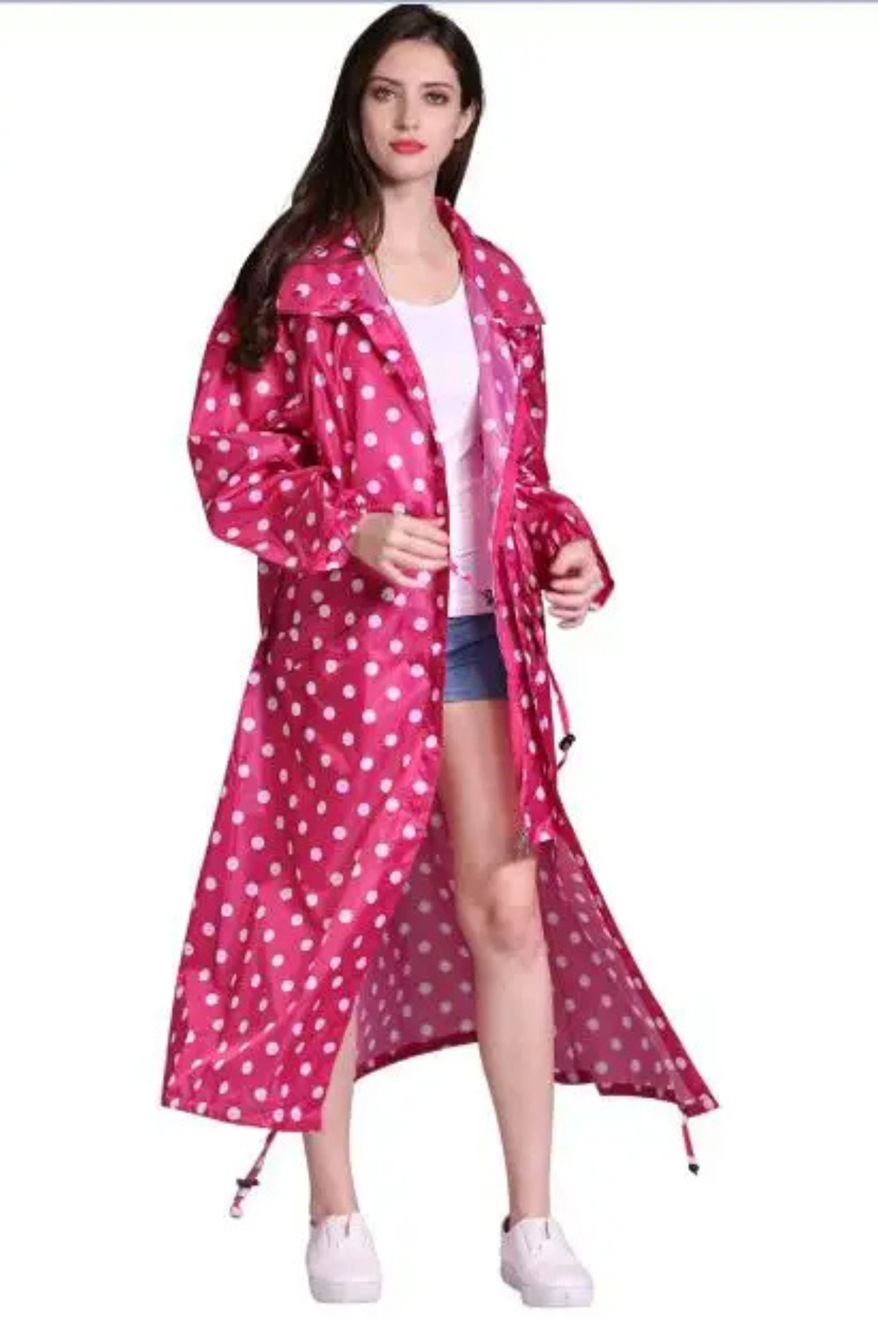 WW | Regenmantel Kapuze Taillenkordel Regenmantel Damen Wasserdichter Mantel