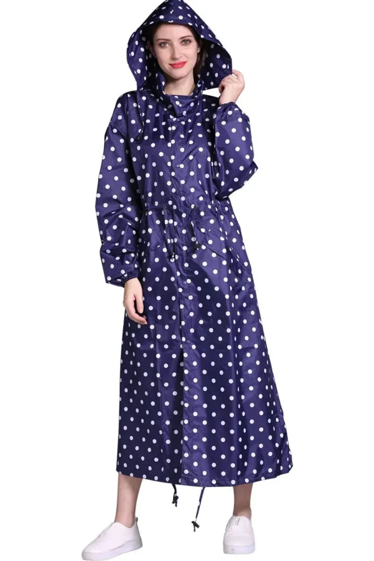 WW | Regenmantel Kapuze Taillenkordel Regenmantel Damen Wasserdichter Mantel