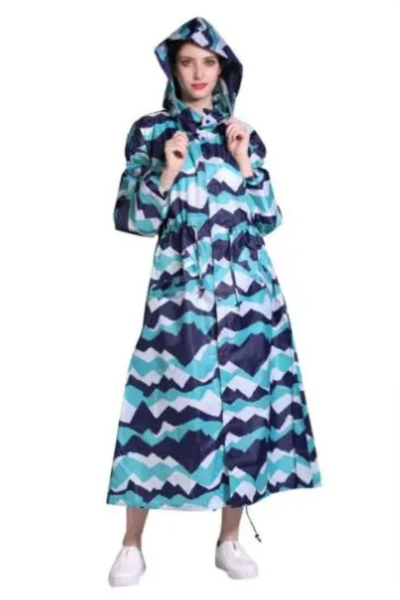 WW | Regenmantel Kapuze Taillenkordel Regenmantel Damen Wasserdichter Mantel