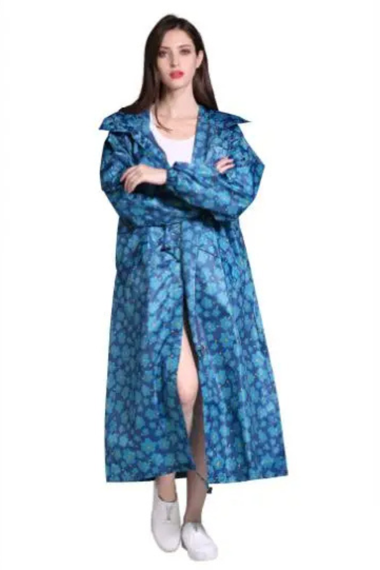 WW | Regenmantel Kapuze Taillenkordel Regenmantel Damen Wasserdichter Mantel