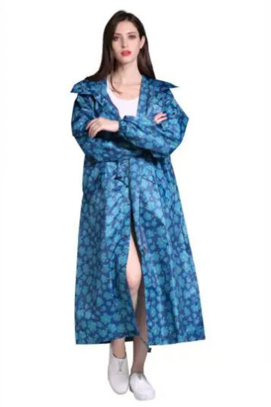 WW | Regenmantel Kapuze Taillenkordel Regenmantel Damen Wasserdichter Mantel