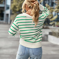 Gestreifter Print Freizeitpullover