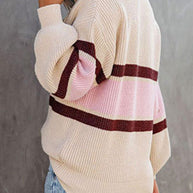 WW | Zipper-Kragen-Pullover Für Mühelose Modernen Touch Für Frauen