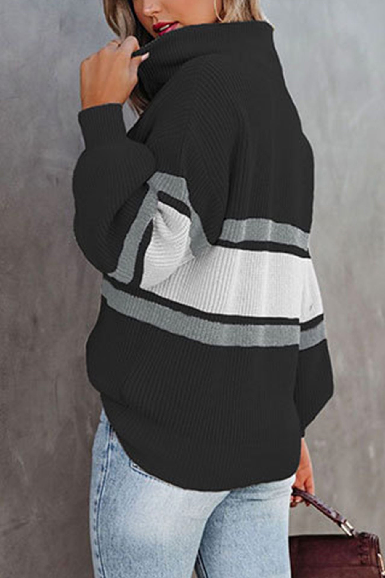 WW | Zipper-Kragen-Pullover Für Mühelose Modernen Touch Für Frauen