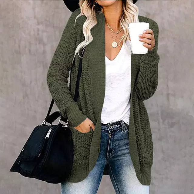 WW | Gestrickte Lässige Strickjacke
