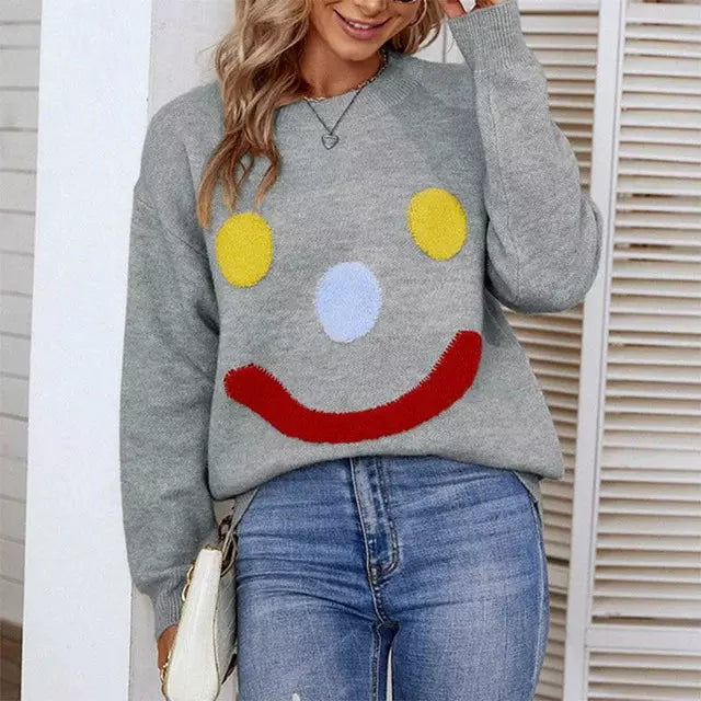 WW | Lässiger Strickpullover Mit Smiley