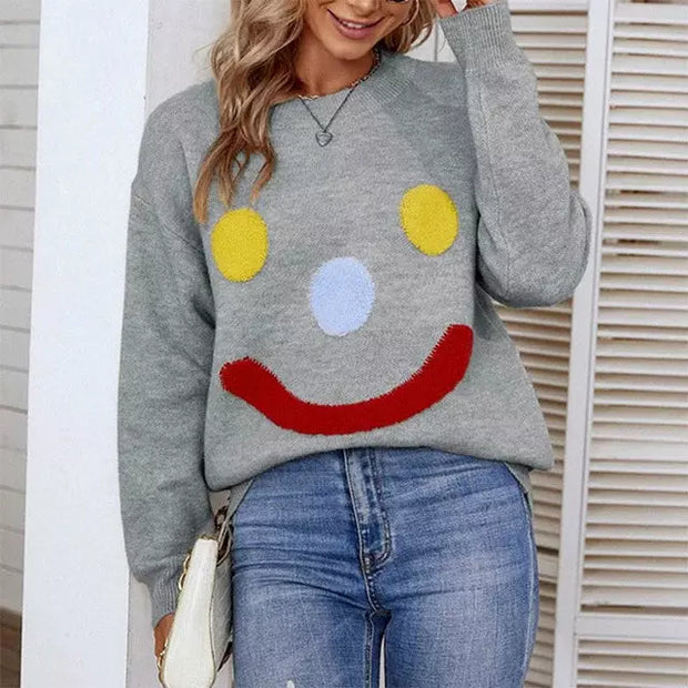 WW | Lässiger Strickpullover Mit Smiley