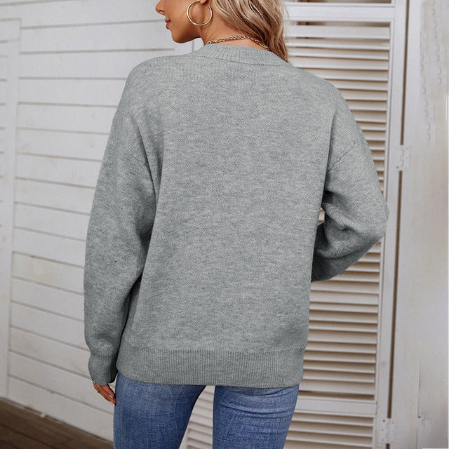 WW | Lässiger Strickpullover Mit Smiley
