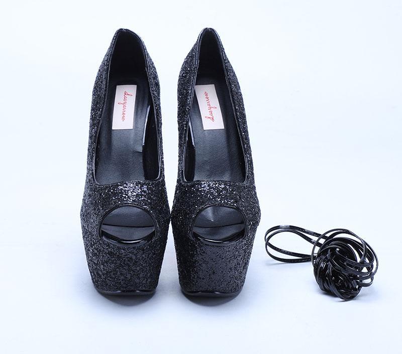 WW | Peep Toe Bling Bling Plattform High Heels Stiletto