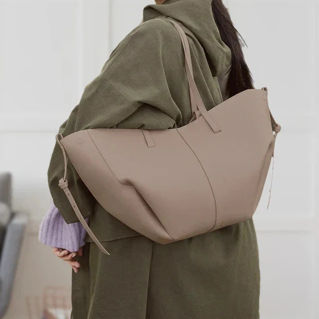 WW | Vintage Kunstleder Schultertasche Große Tragetasche