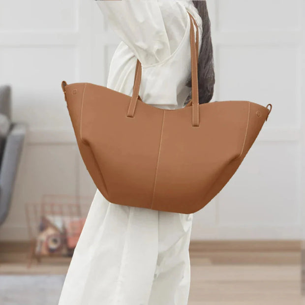 WW | Vintage Kunstleder Schultertasche Große Tragetasche