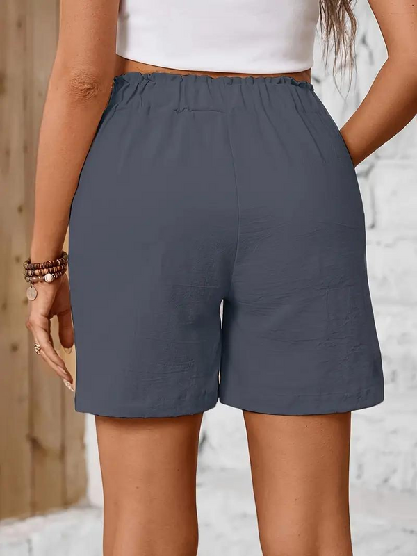 Wolff | Shorts Elastische Taille Hohe Taille Shorts für Frauen Shorts aus Baumwolle