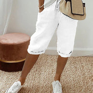 WW | Shorts Kordelzug Loose Fit Capri Hosen Damen Shorts