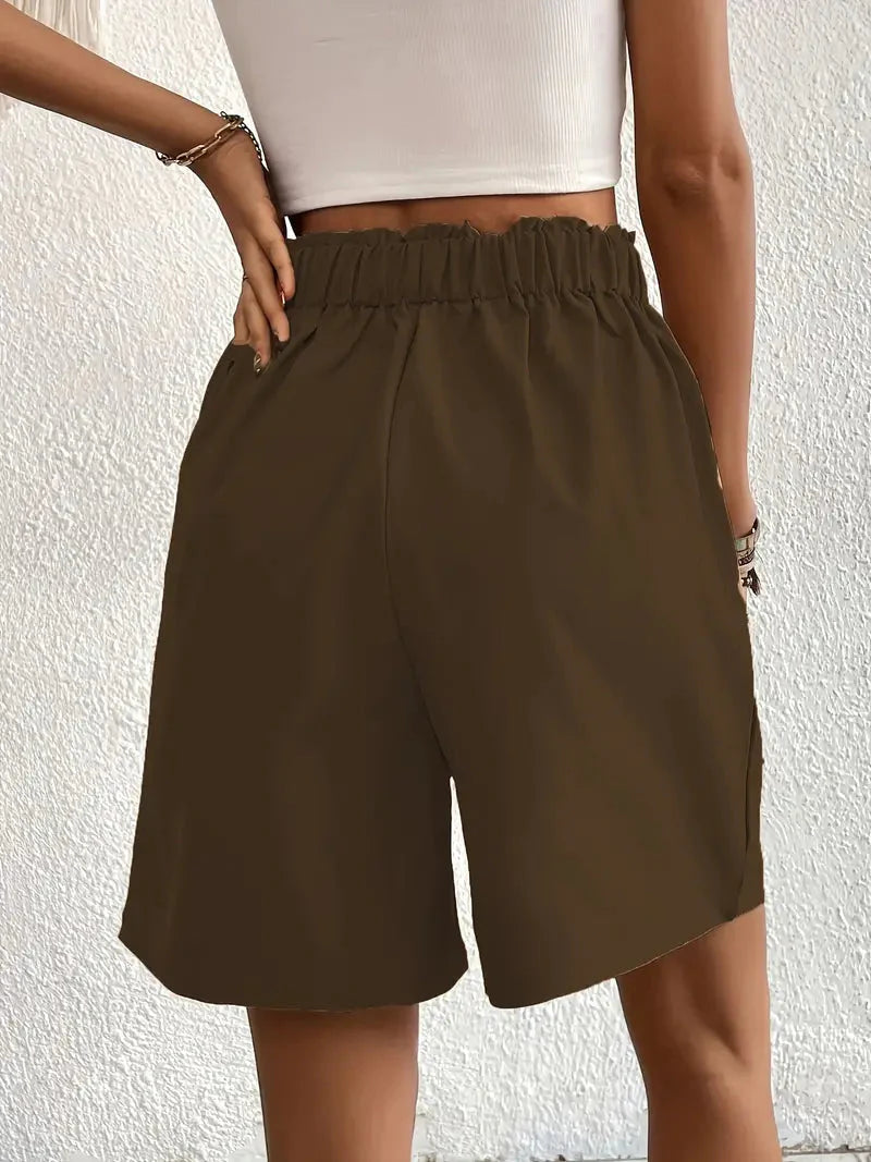 WW | Shorts, schräge Taschen, hohe Taille, Damenshorts, Sommerkleidung