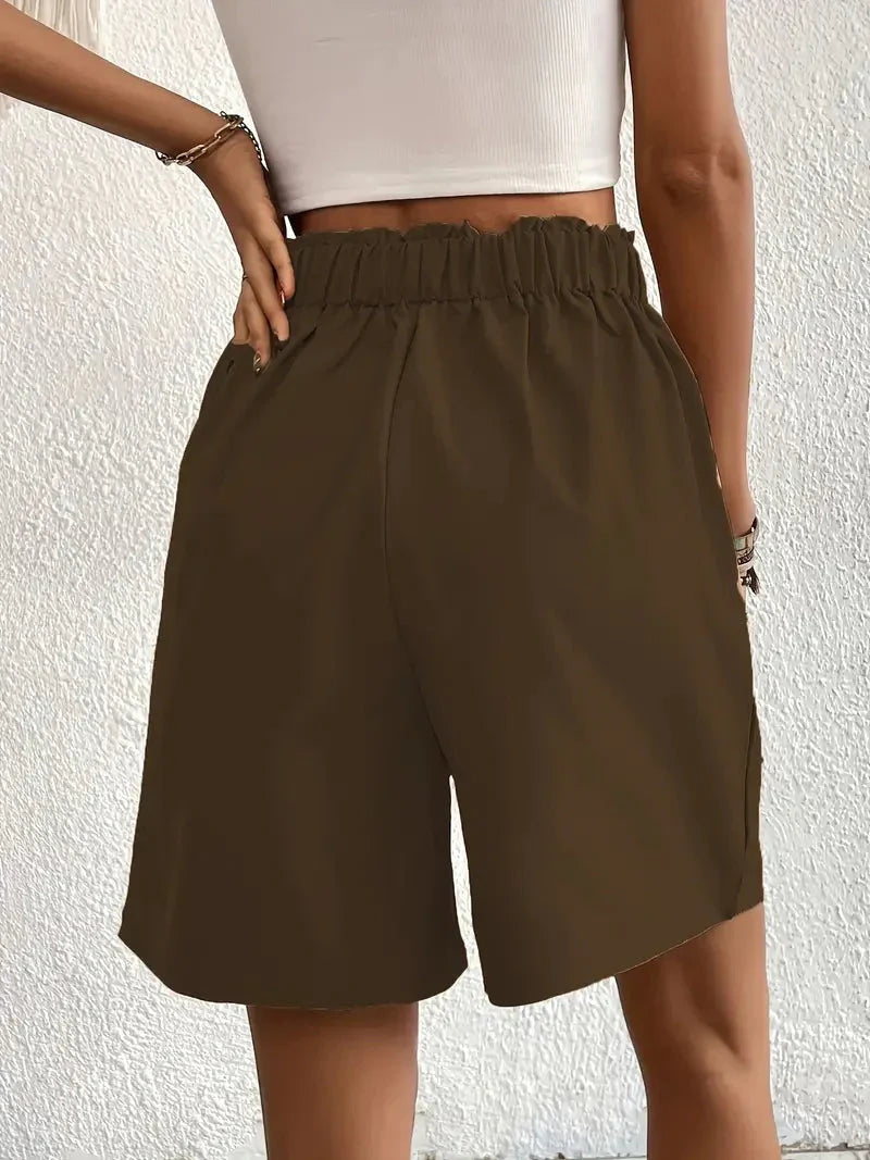WW | Hochtaillierte Leinenshorts für Damen