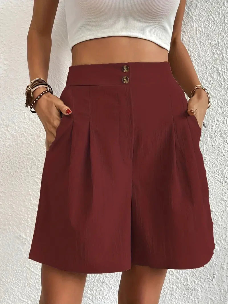 WW | Shorts, schräge Taschen, hohe Taille, Damenshorts, Sommerkleidung