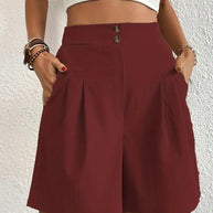 WW | Shorts, schräge Taschen, hohe Taille, Damenshorts, Sommerkleidung